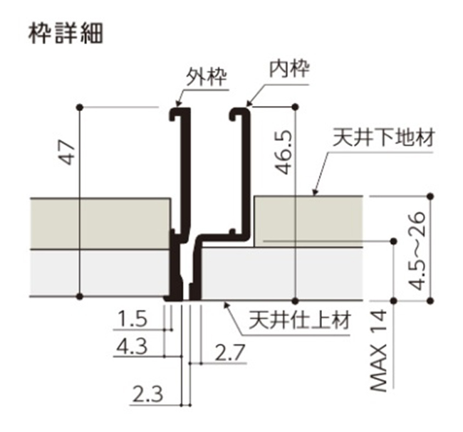 NAKA，下掀式天花板維修孔，日式天花板維修孔、鋁合金維修孔、維修孔、檢修孔、喬園貿易